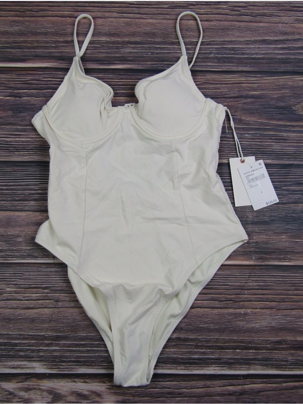 Good American Cream Underwire Swim One Piece